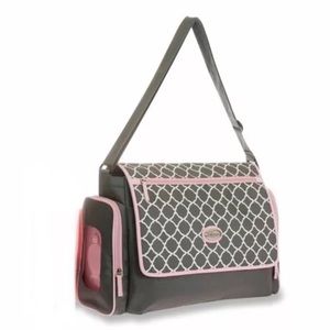 Baby Boom Essentials Diaper Bag Gray & Pink